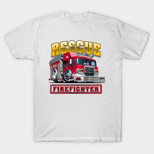 Cartoon Fire Truck T-Shirt